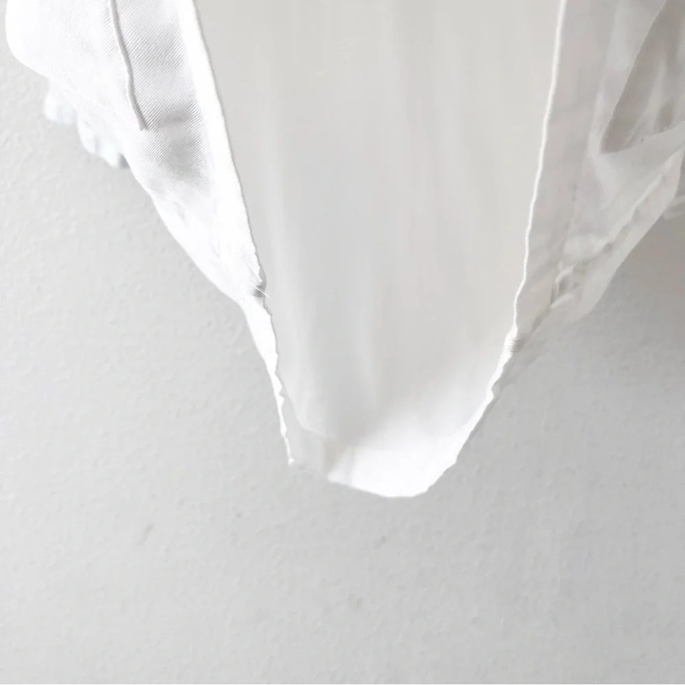 Sleeper Ostrich Feather White Button Down Sleepwear Luxury Loungewear Pajama Top